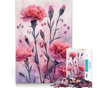 Puzzle 1000 pièces Symphonie Œillet Rose pour Adolescents, Jeu de logique et de Train, Anti-Stress, découpe Lisse, Cadeau mémorable (38x26cm)