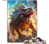 Puzzle 1000 pièces T-Rex Dinosaur Fury Puzzles impossibles pour Adultes Taille 50x75cm Relax & Challenge, Art de décoration d'intérieur coloré, pour Les Amis