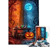 Puzzle 1000 pièces Table de Potions de la forêt Nocturne d'halloween Puzzle pour Adultes et Famille Jeu éducatif Difficile et Stimulant (Dimensions 38x52cm)