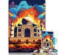 Puzzle 1000 pièces Taj Mahal coloré pour Adultes, Jouets éducatifs et éducatifs pour la Famille, pour renforcer l'amour Entre Couples, 75x50cm