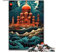 Puzzle 1000 pièces Taj Mahal naviguant sur la Vague Puzzle en Carton, Cadeau de Noël, idéal pour Bureau, Chambre, Salon Décoration 1000 pièces(26x38cm)