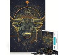 Puzzle 1000 pièces Taureau céleste Découpe Nette Jeu de Construction Artistique Temps de détente et de Jeu Idéal pour Un Anniversaire (38x52cm)