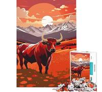Puzzle 1000 pièces Taureau Jeu addictif pour cultiver la Patience se détendre développer l'analyse et la logique Cadeau Artistique (Dimensions 38x26cm)