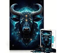 Puzzle 1000 pièces Taureau pour Adultes, Signe du Zodiaque, Jouet Pure Logic, Moment de Paix, découpe Nette, Cadeau touchant 38x52cm