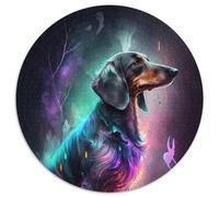 Puzzle 1000 pièces Teckel 1000 pièces Puzzle Rond Cadeaux pour Les fêtes, Les Anniversaires et Les soirées de Jeux en Famille (Taille 67,5 x 67,5 cm)