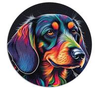 Puzzle 1000 pièces Teckel Couleur Puzzle Rond 1000 pièces pour Adultes Casse-tête, Jeu pour Adultes, Activité Interactive familiale 1000 pièces (67,5x67,5cm)