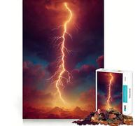 Puzzle 1000 pièces Tempête de l'Apocalypse Rouge pour Adultes Un Jeu Stimulant et Facile réaliser, idéal pour Les Loisirs et Les Casse-têtes Découpe précise Cadeau Original (38x52cm)