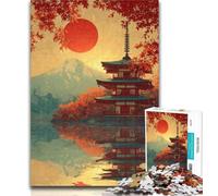 Puzzle 1000 pièces Temple de Style Japonais pour Adolescents, Jeu éducatif, Jouet de défi pour Femmes et Hommes 26x38cm