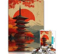 Puzzle 1000 pièces Temple de Style Japonais pour Adultes 1000 pièces Jouets éducatifs Jeux Anti-Stress décoration d'intérieur Unique et Cadeaux 38x26cm