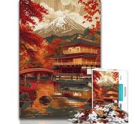 Puzzle 1000 pièces Temple de Style Japonais pour Adultes et Adolescents, Jeux éducatifs, décoration Murale, Cadeaux d'anniversaire et de Noël Uniques 38x26cm