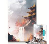 Puzzle 1000 pièces Temple Zen dans Les Montagnes,Jeu de réflexion Amusant et Stimulant,pièces Parfaitement emboîtables,Cadeau d'anniversaire,Casse-tête (38x26cm)
