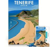 Puzzle 1000 pièces Tenerife Espagne Voyage Art Découpe Impeccable Jeu de logique Amusant Jeu Gratuit Activité d'anniversaire (50x75cm)