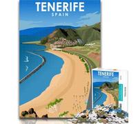 Puzzle 1000 pièces Tenerife Espagne Voyage Art Puzzles Adultes 1000 pièces, Défi Difficile avec des pièces entièrement emboîtables de Formes aléatoires 75x50cm