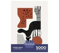 Puzzle 1000 Pièces Terracotta & Black Abstract Minimalist Art - Modern Decor Puzzles pour Adultes, Jeu Familial, Améliore La Mémoire, Offrez-Les en Cadeau À Toute La Famille 52x38cm/1000pcs