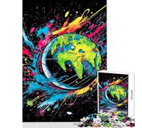 Puzzle 1000 pièces Terre Fragile Tellus Jeux relaxants pour Toute la Famille Décoration Murale avec pièces de Formes aléatoires Parfaitement emboîtables (50x75cm)