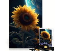 Puzzle 1000 pièces Terre Galaxie Tournesol pour Adolescents Jeu de logique Claire Passe-Temps Calme Découpe Parfaite Cadeau Classique 38x26cm