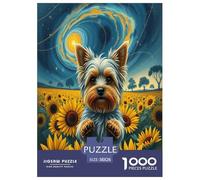 Puzzle 1000 Pièces Terrier du Yorkshire pour Adultes À Thème De Jeu pour Adultes Puzzles Style Art Déco Challenge Toy 38x26cm/1000pcs