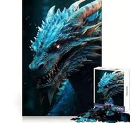 Puzzle 1000 pièces Tête de Dragon Bleu pour Adultes Stimulation Cognitive et Apaisant Cadeau de Noël Solid Lock (50x75cm)