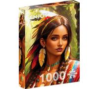 Puzzle 1000 pièces pour Adultes - Portrait Traditionnel d'une Femme autochtone | Finition Mate antireflet | Puzzle Amusant et exigeant | 68 x 48 cm | Cadeau Original | Enjoy