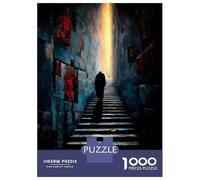 Puzzle 1000 Pièces The One Who Ascends in Silence - Solitary Figure in The Corridor of Light Puzzle Adulte, Casse-tête, Découpe De Précision, Cadeau Unique pour Anniversaire Et Noël 70x50cm/1000pcs