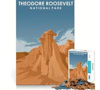 Puzzle 1000 pièces Theodore Roosevelt Park, Bordures nettes, Jeu cognitif, Jouet Amusant et Facile à Utiliser, Cadeau de Noël (38x52cm)
