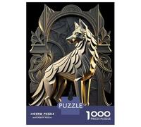 Puzzle 1000 Pièces Throne of Golden Wolf Puzzles pour Adultes, Jouet, Décoration Murale, Course De Vitesse Manuelle, Idéal comme Cadeau pour Toute La Famille 52x38cm/1000pcs