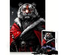 Puzzle 1000 pièces Tiger Crimson Warrior pour Adultes, Jouet Pure Logic, pour Un Moment de Paix et de tendresse 38x26cm