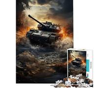 Puzzle 1000 pièces Tiger Panzer en Action Défi éducatif mais Aussi Jouet Amusant et Humoristique Décoration Murale pour Les 14 Ans et Plus (38x26cm)