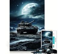 Puzzle 1000 pièces Tiger Panzer et Lune pour Adultes et Adolescents, Jeu de réflexion apaisant, découpe précise, Cadeau de Noël 38x52cm