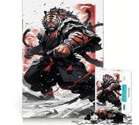 Puzzle 1000 pièces Tiger Samurai Japan pour Adultes, 1000 pièces, Jeu Intelligent et Amusant, découpe précise, Cadeau Artistique 38x26cm