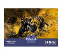 Puzzle 1000 Pièces Tiger Wall Art Print-2 Puzzle Adulte, Casse-tête, Découpe De Précision, Cadeau Unique pour Anniversaire Et Noël 38x26cm/1000pcs