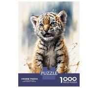 Puzzle 1000 Pièces Tiger Watercolor Drawing Puzzles pour Adultes, Jeu De Réflexion, Améliore La Mémoire, Offrez-Le en Cadeau À Toute La Famille 70x50cm/1000pcs