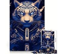 Puzzle 1000 pièces Tigre Blanc samouraï pour Adultes Souvenirs, lumière, Plaisir, Bords précis, Cadeau Symbolique (50x75cm)