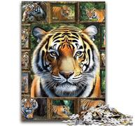 Puzzle 1000 pièces Tigre Collage pour Adolescents, Jouets éducatifs et éducatifs, Jeux en Famille, Cadeaux pour Amis et Famille (50x75cm)