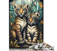 Puzzle 1000 pièces Tigre de la forêt enchantée pour Adultes Puzzles en Papier pour Adultes Adolescents Homme Femme Cadeau 1000 pièces (38 x 26 cm)