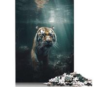 Puzzle 1000 pièces Tigre du Bengale Super Riche Adulte Puzzles en Bois pour Adolescents Cadeaux Puzzle pour Adultes et Adolescents 1000pcs (75x50cm)