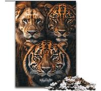 Puzzle 1000 pièces Tigre Lion Puzzle 1000 pièces Un Casse-tête Stimulant pour Les Adolescents, Parfait pour la décoration intérieure ou comme Cadeau (Taille 26x38cm)