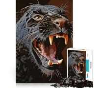 Puzzle 1000 pièces Tigre Noir Vintage Jeu d'assemblage précis et Amusant,activité cérébrale Intelligente,Divertissement Relaxant,Cadeau d'anniversaire (38x26cm)