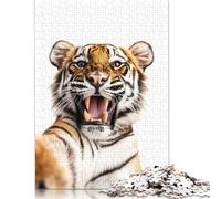 Puzzle 1000 pièces Tigre Selfie pour Adultes Puzzle Papier Cadeau Halloween Puzzles pour Adultes 1000 pièces (38 x 26 cm)