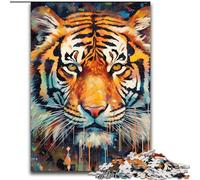 Puzzle 1000 pièces Tigre Œuvre Puzzle 1000 pièces Jeu de réflexion Stimulant à Faire soi-même, Activité familiale Interactive (Taille 50x75cm)