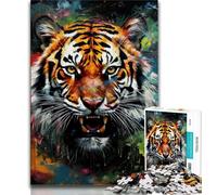 Puzzle 1000 pièces Tigres Animaux pour Adultes, Anti-Stress, Défi Difficile à Offrir en Cadeau à Toute la Famille (38x26cm)
