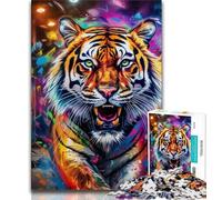 Puzzle 1000 pièces Tigres Animaux pour Adultes, Cadeau, Jouet Éducatif Intellectuel Décompressant, Cadeau d'anniversaire, Décoration Murale 50x75cm