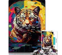 Puzzle 1000 pièces Tigres Animaux pour Adultes et Adolescents, pour Un Moment de détente à la Maison avec des pièces de Formes aléatoires entièrement emboîtables 50x75cm