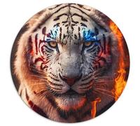Puzzle 1000 pièces Tigres de feu captifs, idéal pour Les Amoureux, idéal pour Noël, Le Nouvel an ou la Saint-Valentin (67,5 x 67,5 cm)