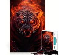 Puzzle 1000 pièces Tigres, Gloire de Feu pour Adolescents, Jeu de réflexion, Design Confortable et Relaxant, 50x75cm