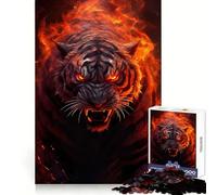 Puzzle 1000 pièces Tigres, Gloire de Feu pour Adolescents, Jeu de réflexion, Design Confortable et Relaxant, 50x75cm