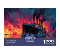 Puzzle 1000 Pièces Titanic Art Retro Ship, Défi Jouet, pour Adultes Enfants, Qualité Supérieure, Adulte Classique Puzzle 52x38cm/1000pcs