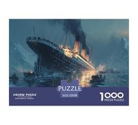 Puzzle 1000 Pièces Titanic Art Retro Ship, Jeu Difficile pour Les Activités, Qualité Supérieure, Familiale Décoration Murale Cadeau 52x38cm/1000pcs