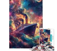 Puzzle 1000 pièces Titanic dans l'espace Jeu éducatif et addictif pour développer la Patience pour Un Anniversaire (Dimensions 38x52cm)