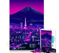 Puzzle 1000 pièces Tokyo City Neon Cyberpunk pour Adolescents, Jeu de logique et de précision, Cadeau élégant 38x26cm